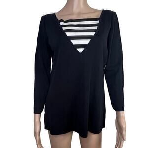 Misook Women’s Blouse Black White Size S